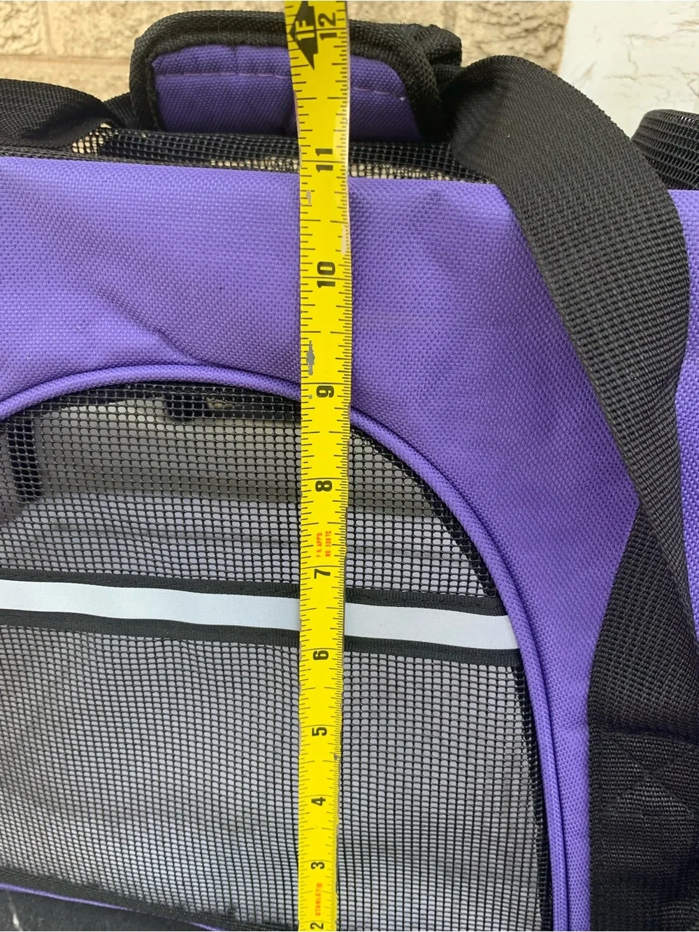 Paws & Pals soft-sided pet carrier purple, 17x8x11 inches.